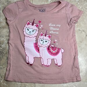 The Children's Place Pink Llama Love Tee
